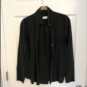 Everlane 100% Silk Black Button Down